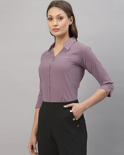 ETHIC GLANCE Women's Poly Viscose Button-Down