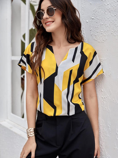 Sheetal Associates Women's Casual Regular Sleeves Printed Top,Multicolor