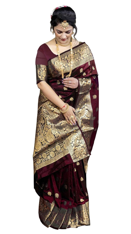 Sugathari Women's Banarasi Saree Pure Kanjivaram Silk Saree