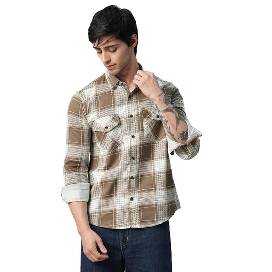 Exclusive Checked Double Pocket Full Sleeves Shirt