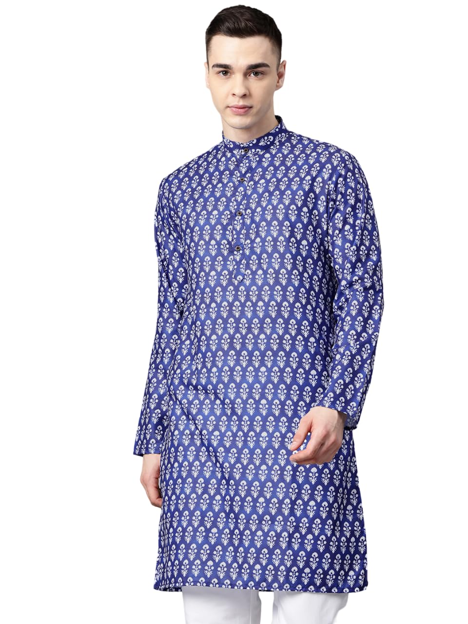 Luxrio Printed Kurta for Men Cotton Blend Linen Abstract