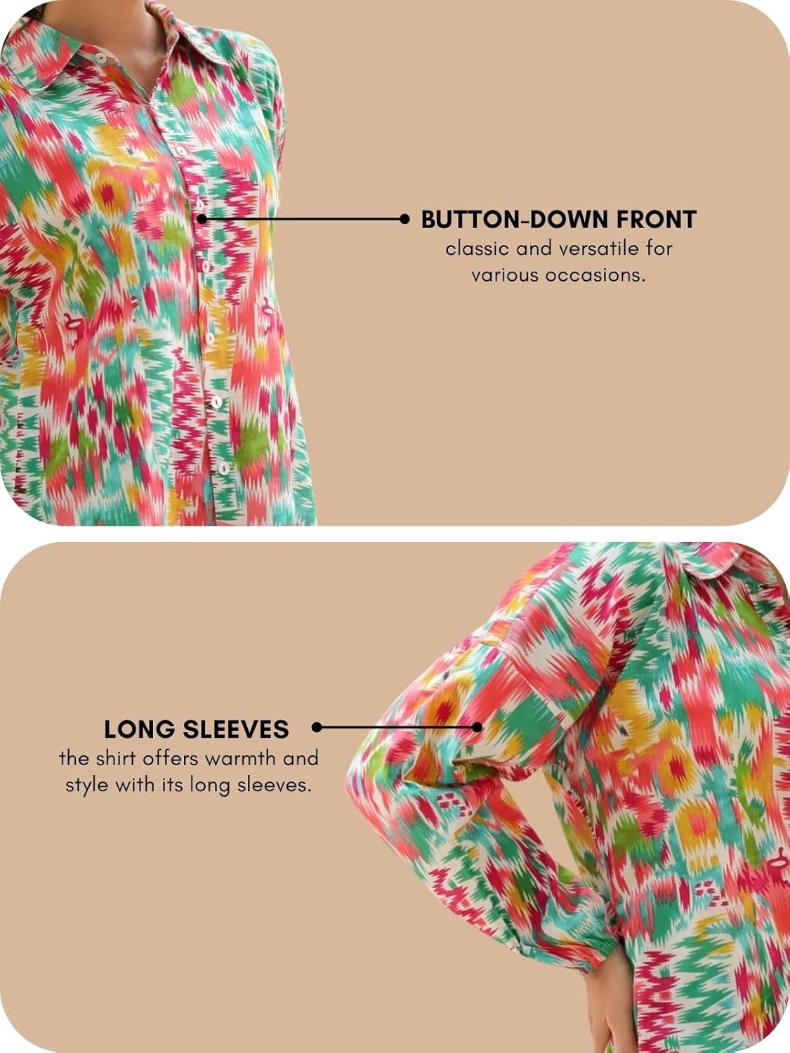 Leriya Fashion Shirts for Women – Korean Style Long Sleeve Oversized Button Down | Plus Size Workwear Top for Office & Casual Wear (Available in Plus Size and Combo Pack of 2)