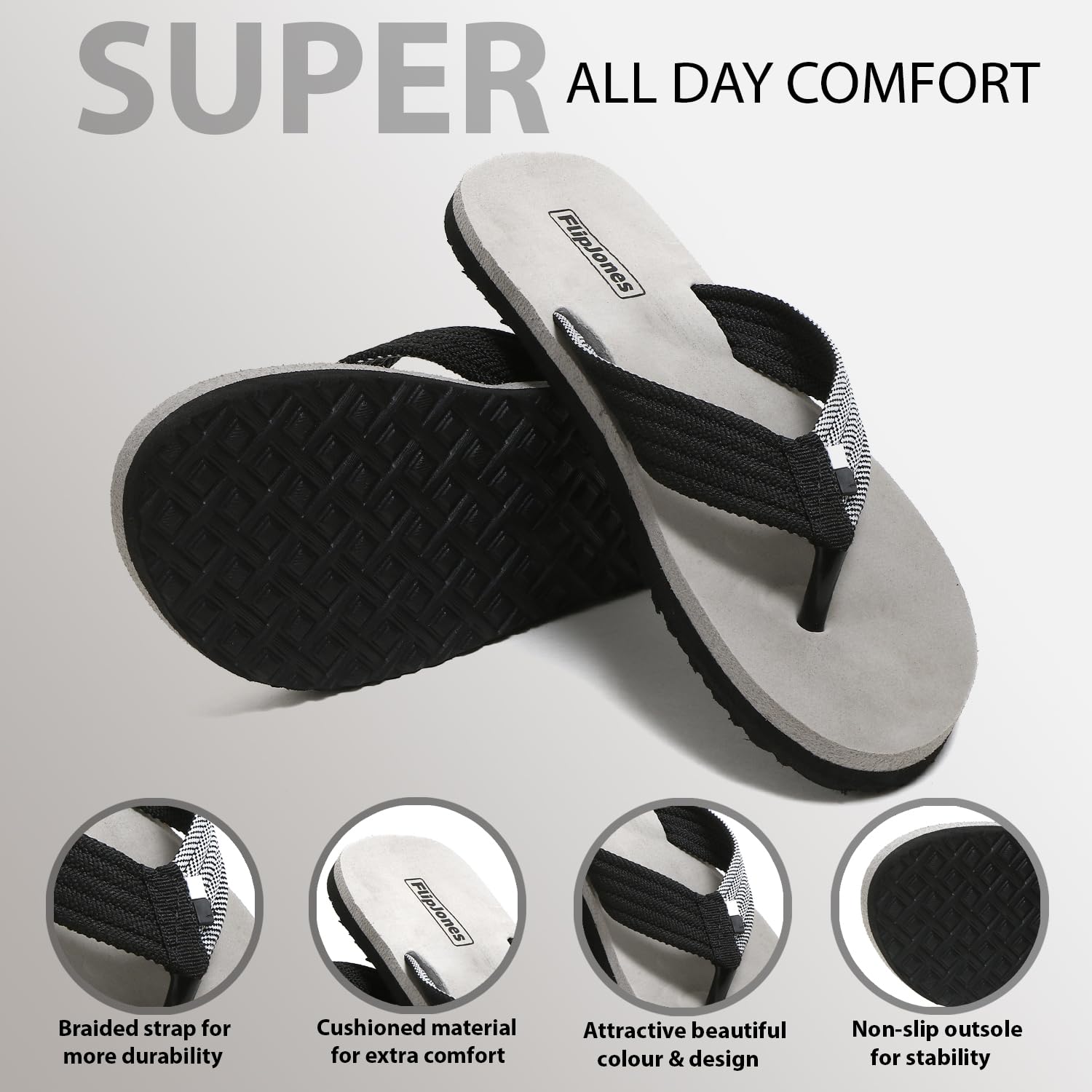 Comfort Flip Flops with Herringbone Pattern, Niwar Straps - alphahostel.in