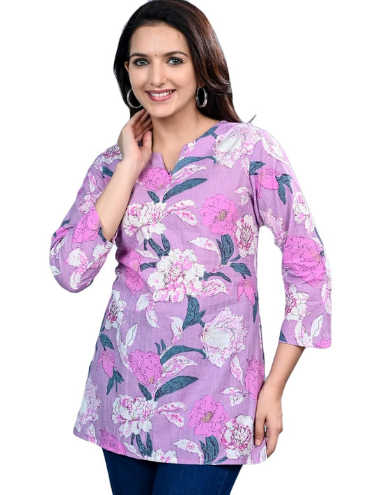 HION HILS Women's Stylish 3/4 Sleeve Floral Printed