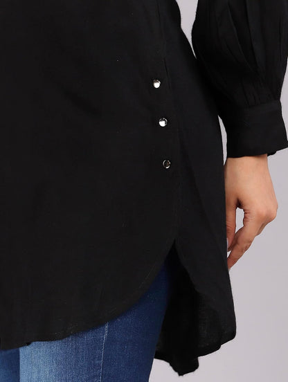Myorica Women Regular Fit Spread Collar Casual Shirt