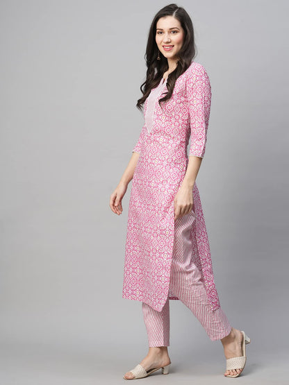 ANNI DESIGNER Women's Cotton Blend Kurta With Pant