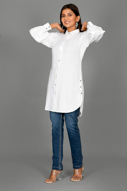 Myorica Women Regular Fit Spread Collar Casual Shirt