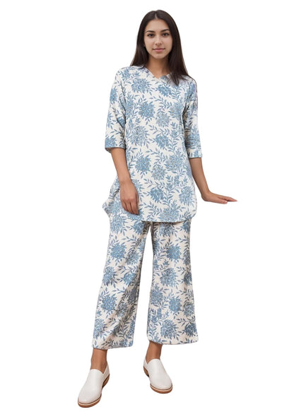 SHIENZY Stylish Printed Cotton Blend Co Ord Set