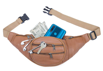 London Real Leather Brown Waist Bag Fanny Bag