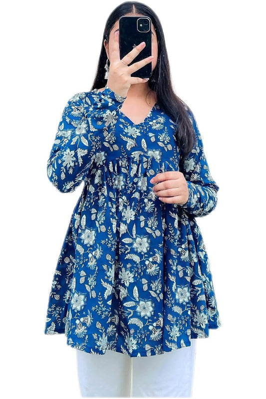 Women's Floral Print Reyon Peplum Top