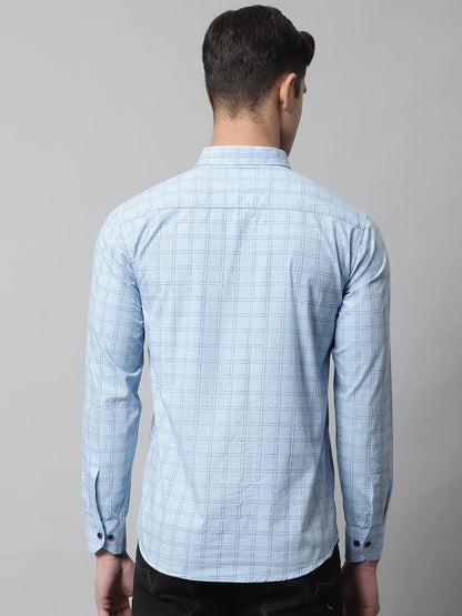 Majestic Man Cotton Checkered Slim Fit Casual Shirt