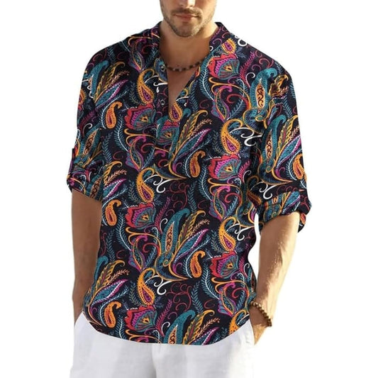 Bellstone Men's Cotton Blend Full Sleeve Printed