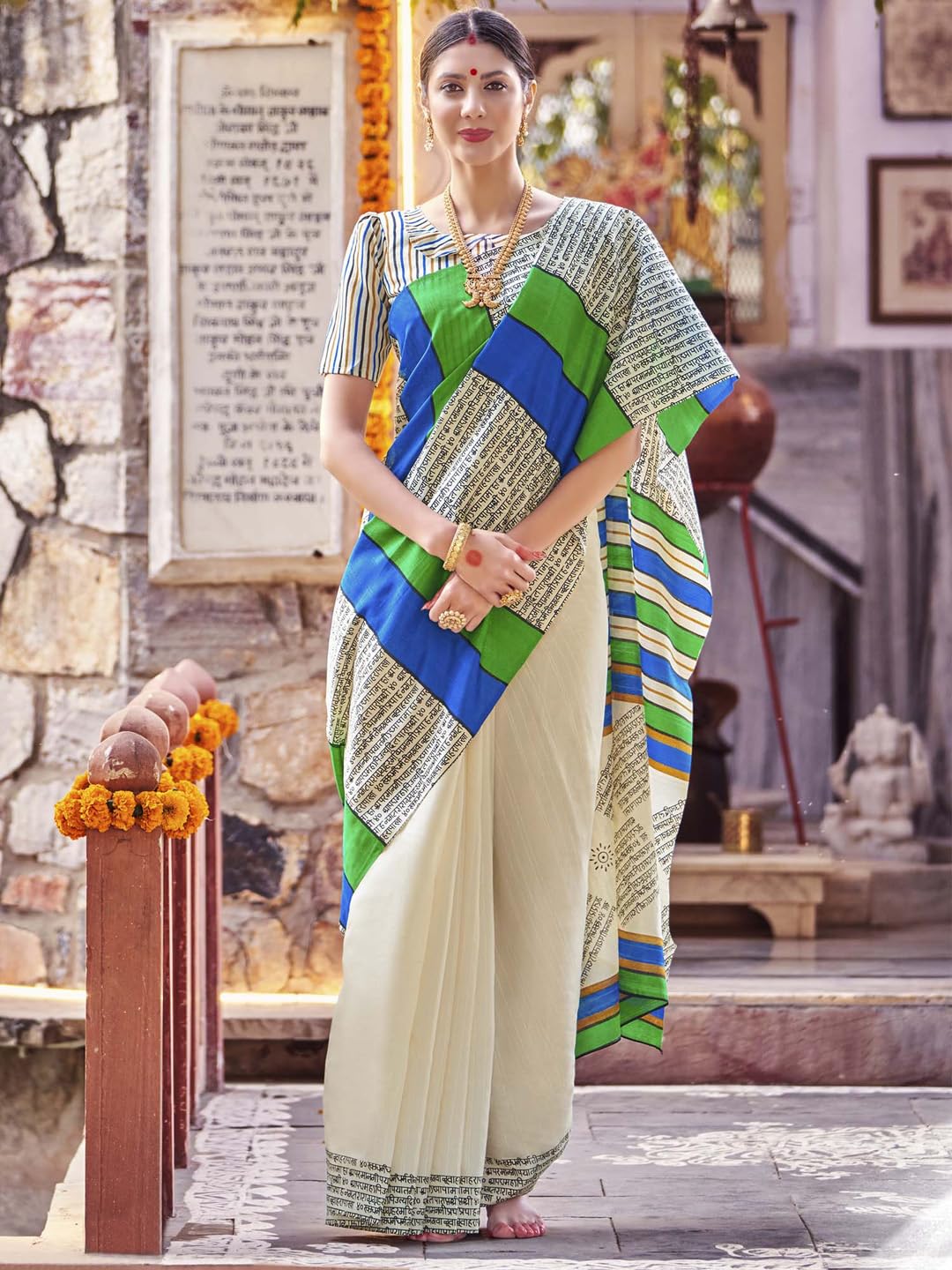 Women's Bhagalpuri Silk Ethnic Motif Printed Saree