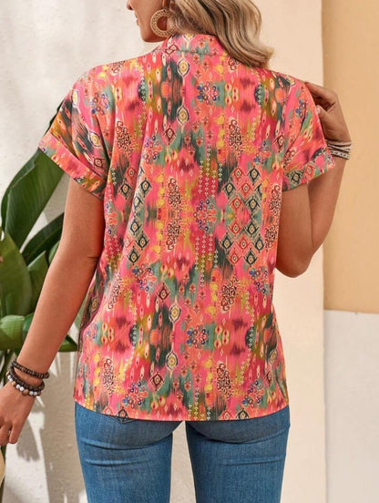 LIRIT Women Orange Printed Button-Down Shirt