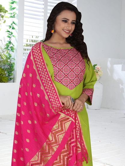 Women Cotton Kurta Set with Dupatta | Pure Cotton