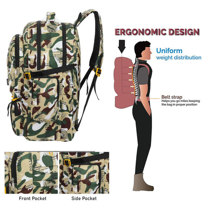 LARGE 60L TRAVEL BACKPACK FOR OUTDOOR - alphahostel.in
