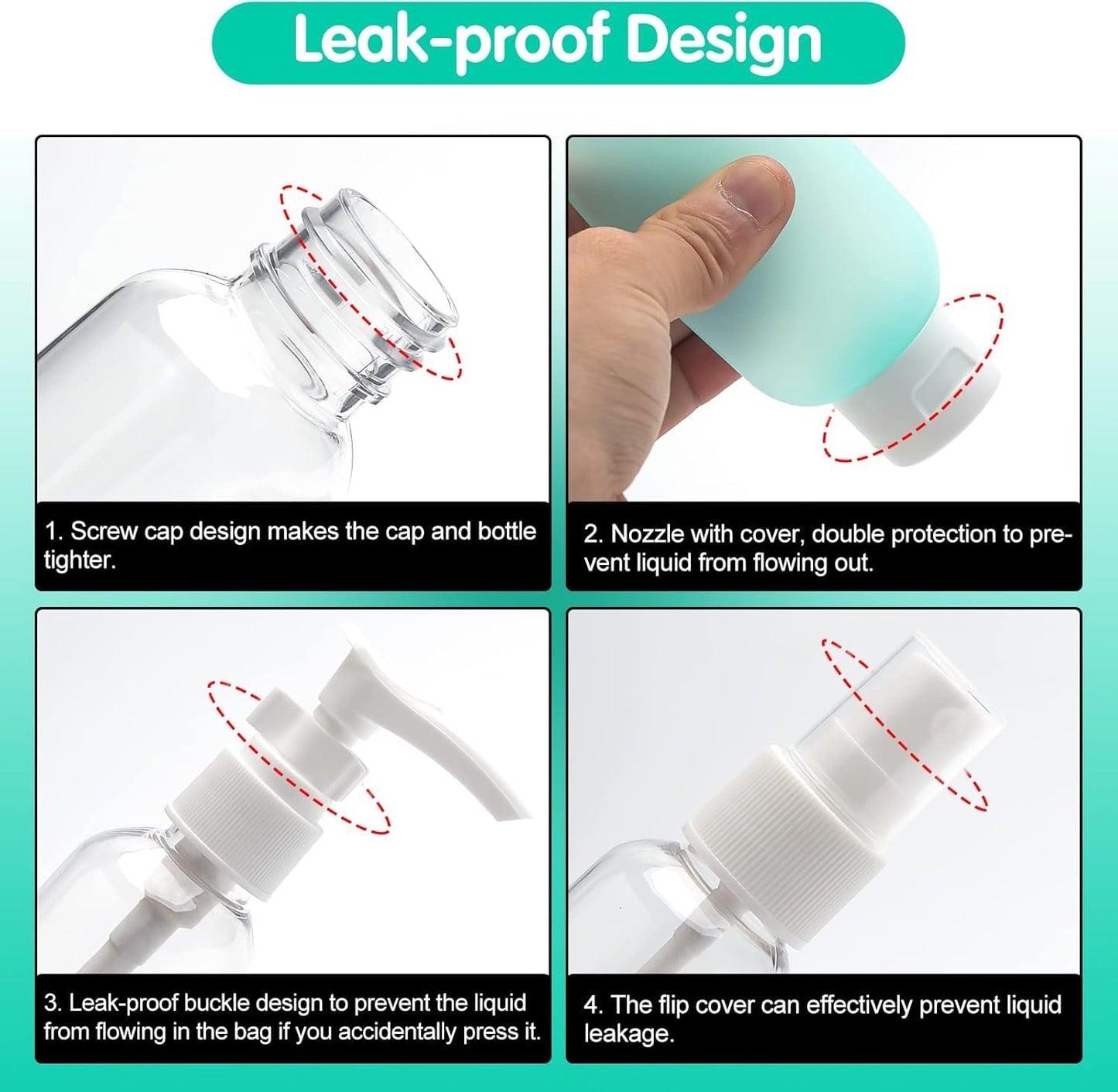 PiyuBind Travel Bottles Set For Toiletries Travel Size