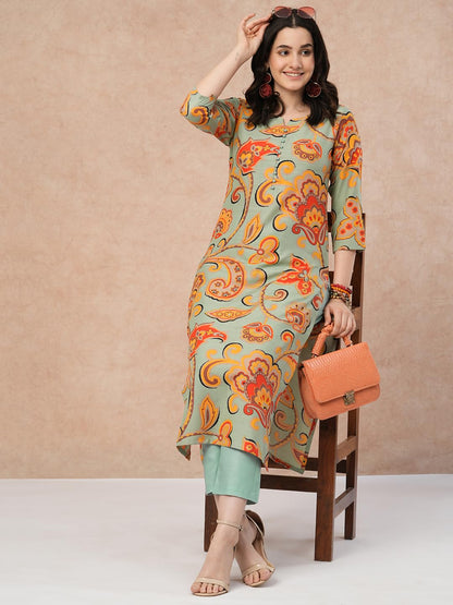 ANNI DESIGNER Women's Cotton Blend Kurta with Pant