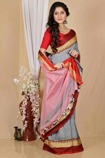 Handloom Saree With Unstitched Running Blouse Piece