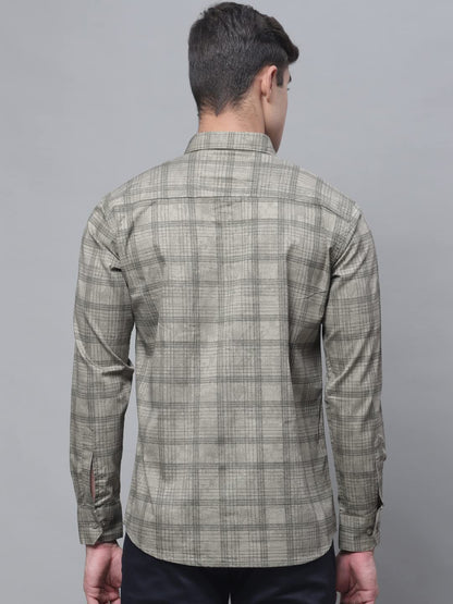 Majestic Man Cotton Checkered Slim Fit Casual Shirt