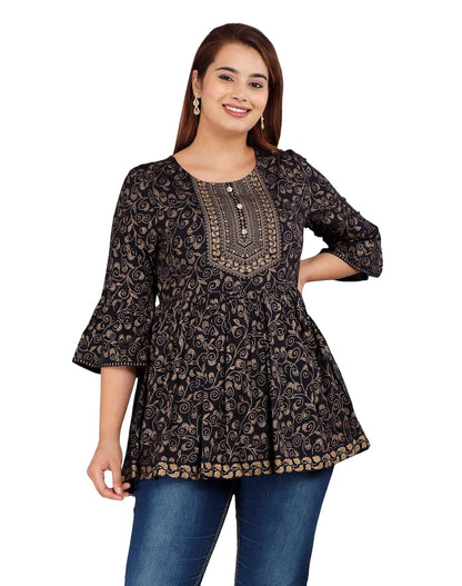 WAY SAFE Women's Cotton Blend Printed Tunic Top