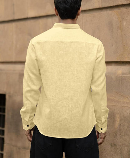 Men's Solid Linen Cotton Shirt | Casual | Plain