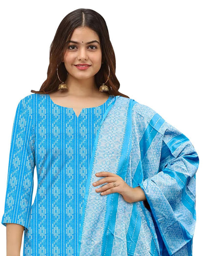 Fyne Fashion Womens Cotton Kurta Set with Dupatta