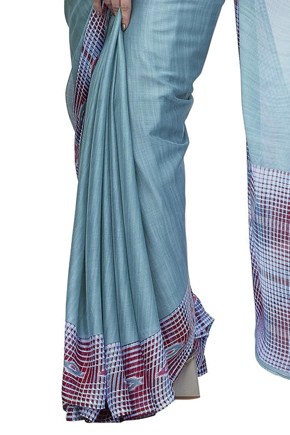 Women's Chiffon Printed Saree with BlousePiece