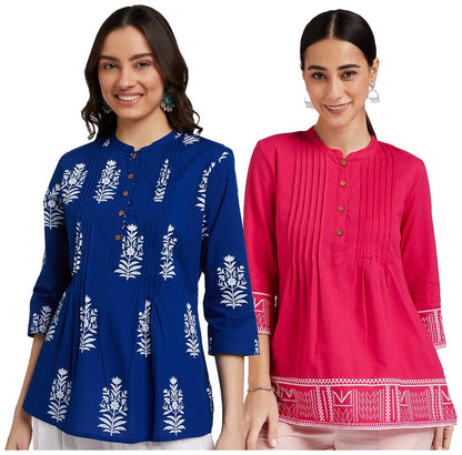 Myx Women's Cotton Printed A-line Short Kurti
