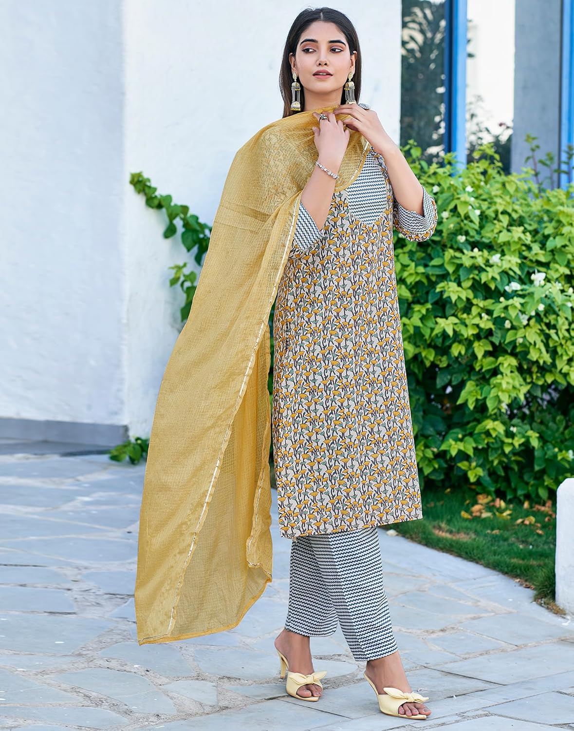 SIRIL Women's Cotton Blend Printed