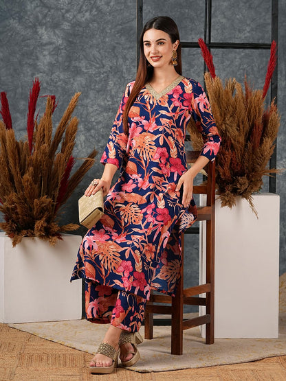 DESIGNER Women's Rayon Blend Kurta with Palazzo