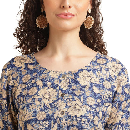 NAINVISH Tops for Women Printed Regular Fit Shirt Top for Women|Tops for Women Stylish Latest|Office Wear Tops for Women|Cotton Blend Tops for Women