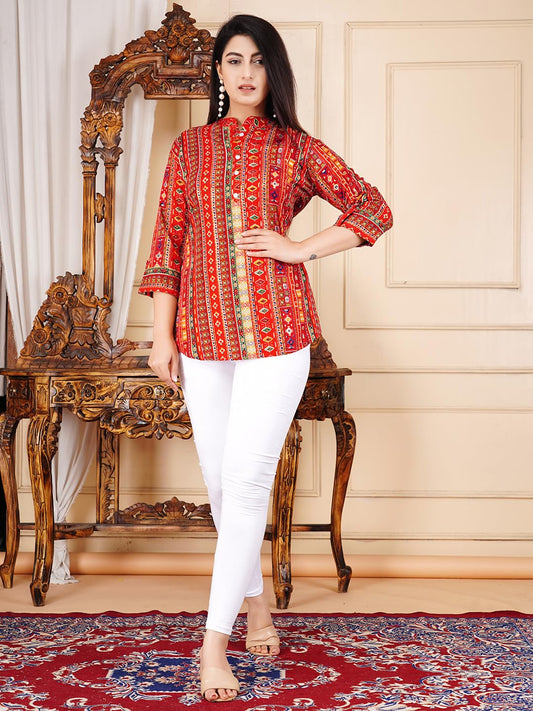 FebQ Women's Polycotton Fabric 3/4 Sleeves