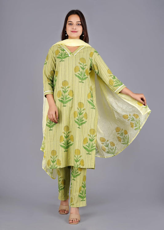 STYLISH TREND Cotton Floral Printed Kurta Set