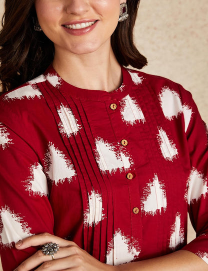 Myx Women's Cotton Printed A-line Short Kurti