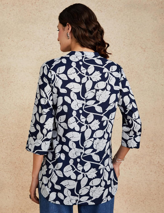 Myx Women's Cotton Printed Straight-fit Short Kurti