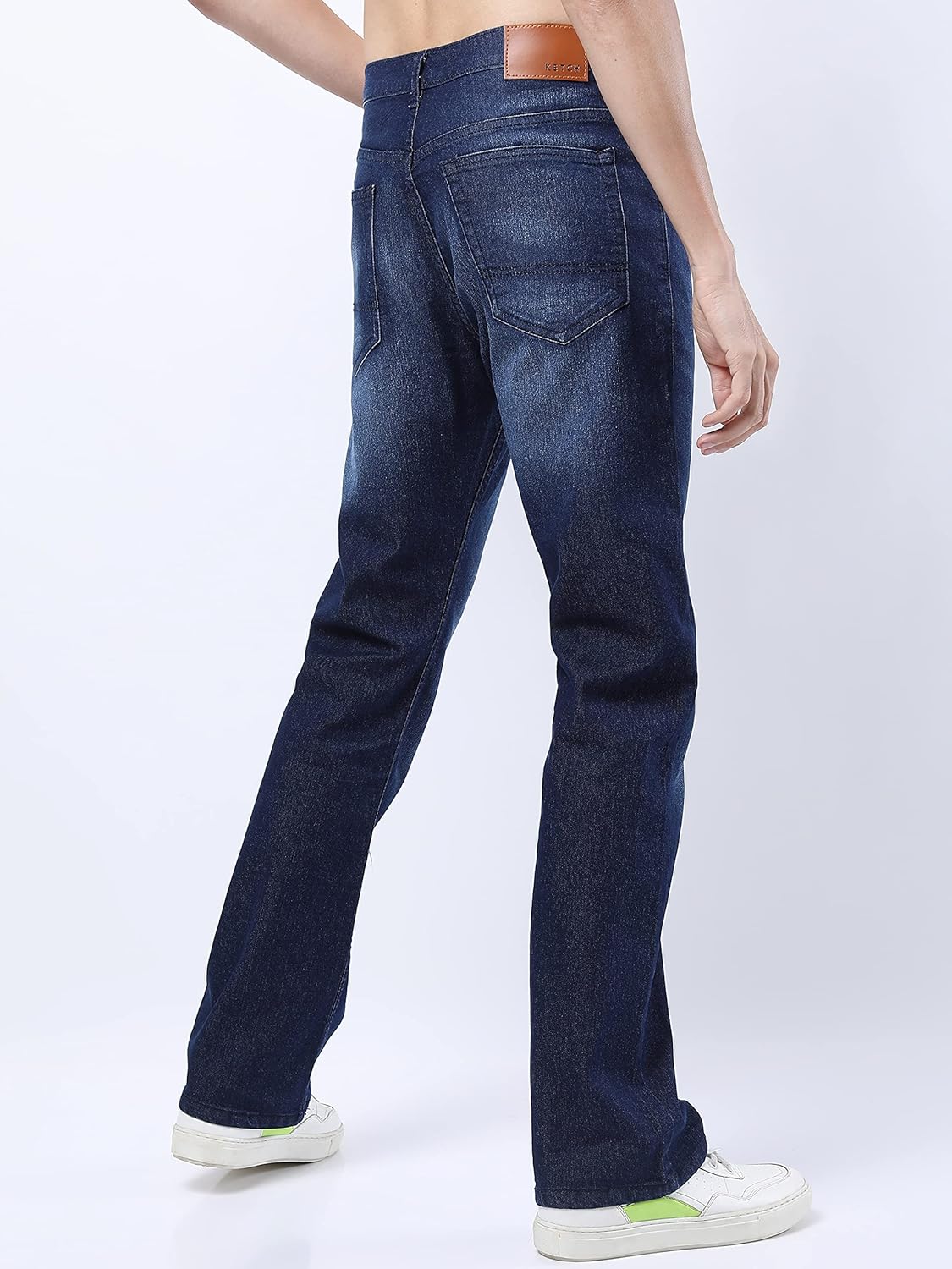 KETCH Men's Stretch Fit Mid Rise Bootcut Mid-Rise Jeans