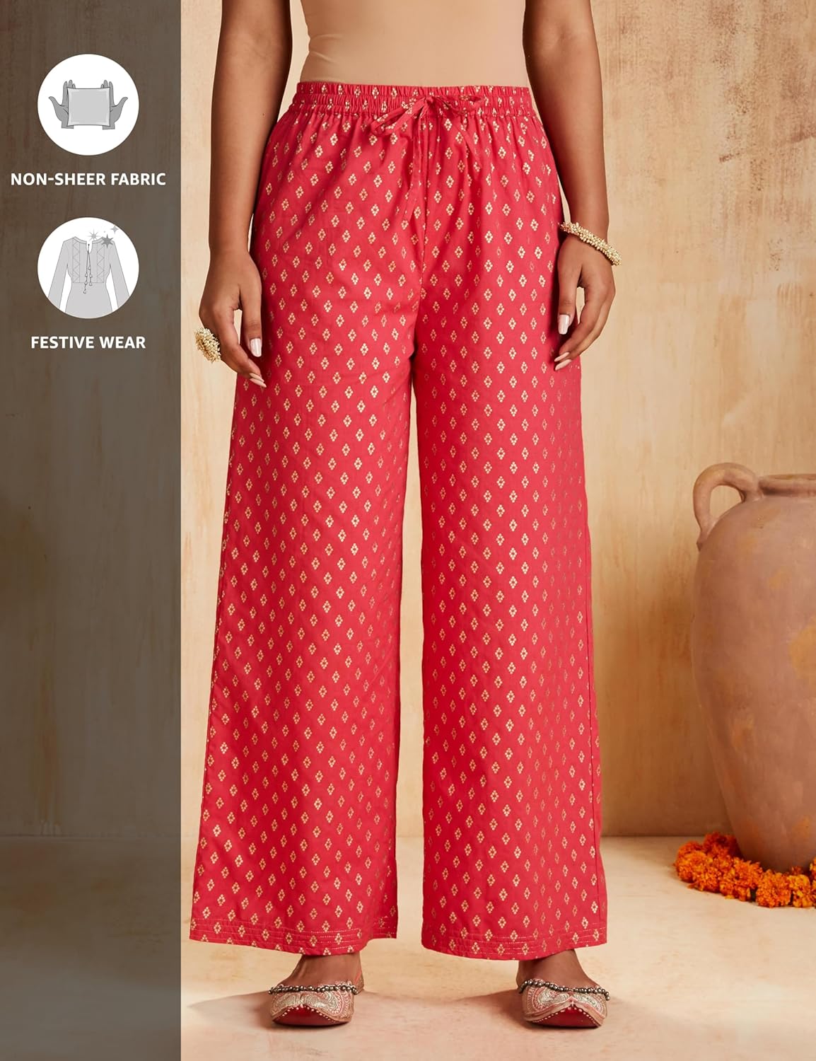 Myx Women's Solid Straight Printed Kurta and Pant
