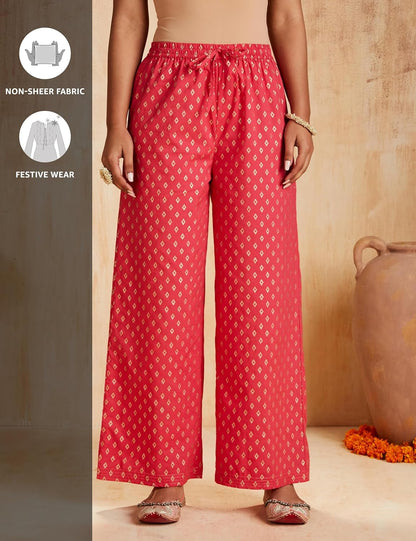 Myx Women's Solid Straight Printed Kurta and Pant