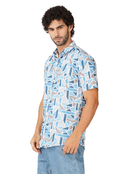 BASE 41 Men's Printed Half Sleeve Stylish Latest