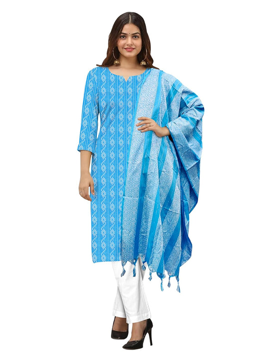Fyne Fashion Womens Cotton Kurta Set with Dupatta