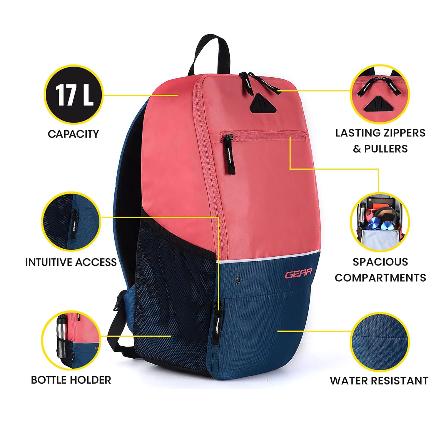 Gear Superior Xl 17L Water Resistant School Bag - alphahostel.in