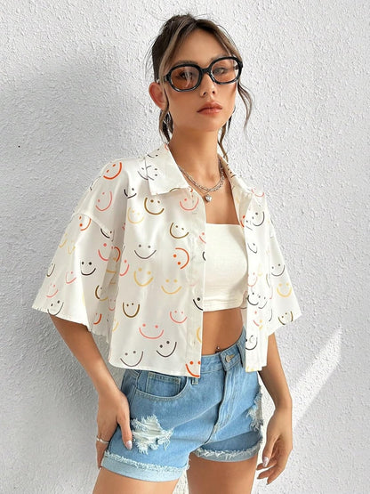Leriya Fashion Oversized Shirt for Women – Korean Casual Short Sleeve Loose Fit Top | Plus Size Summer Wear for Girls & Women