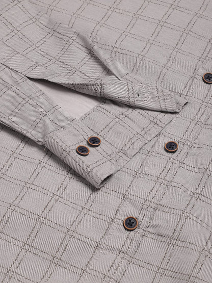 Majestic Man Cotton Checkered Slim Fit Casual Shirt