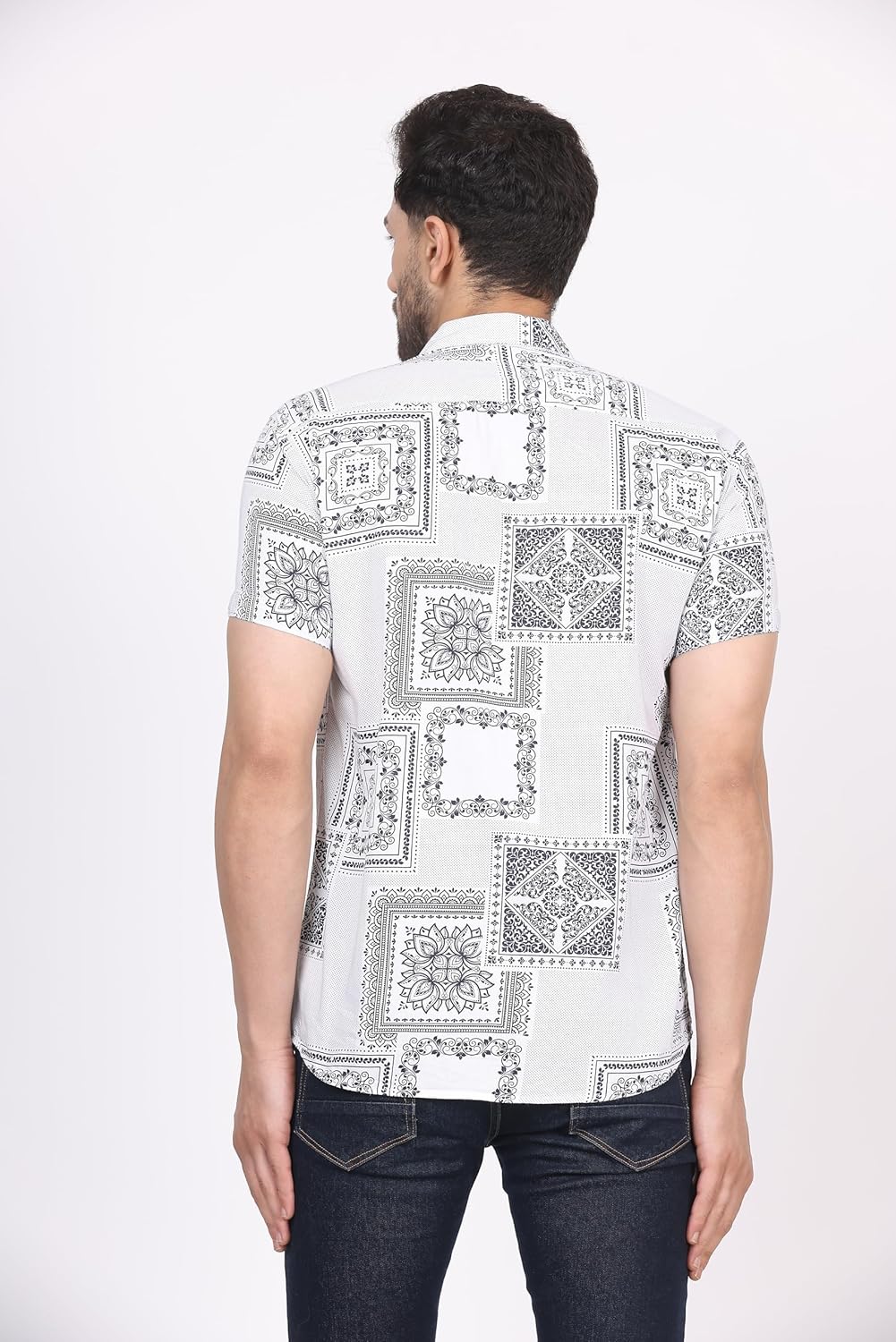 CVC Men's Regular Fit Half Sleeve Printed Shirt