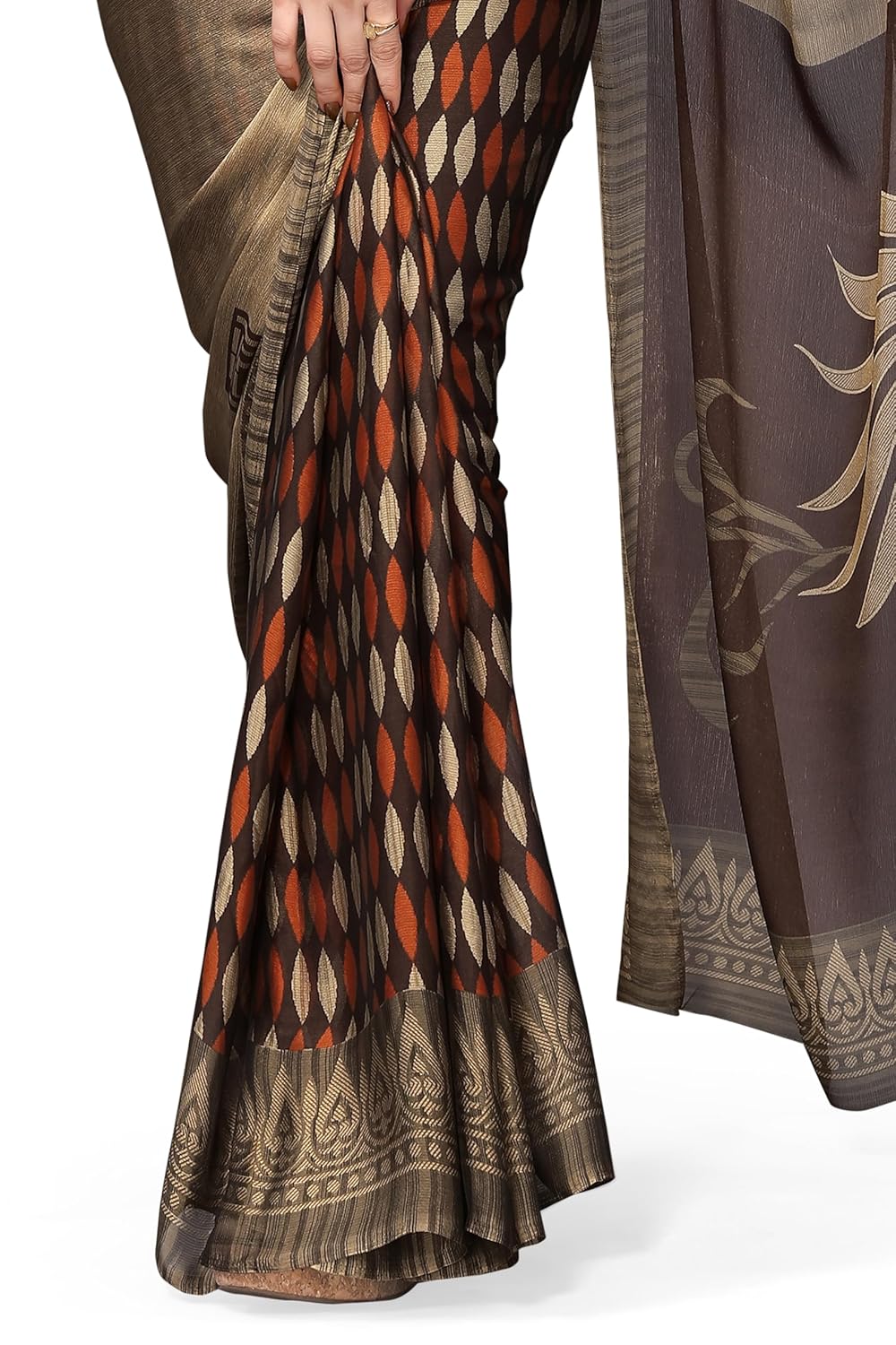 FASHION Women's  Floral Printed Saree with Blouse Piece