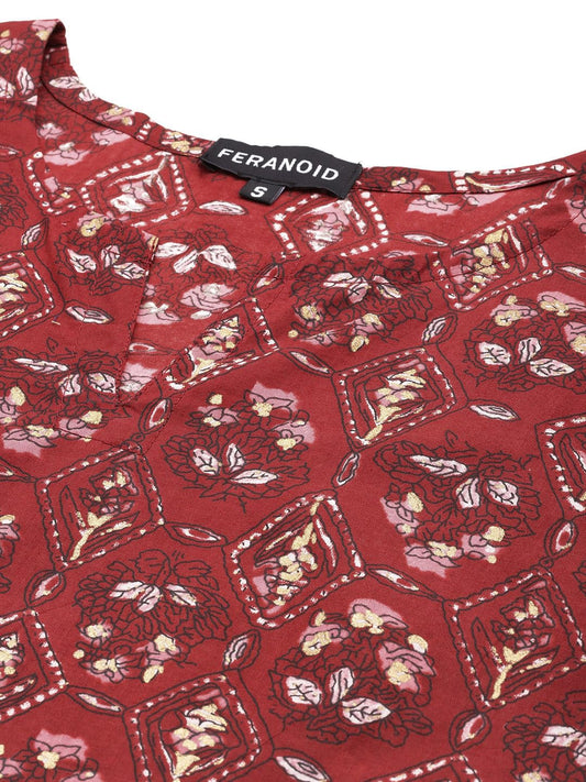 feranoid Designer V-Neck Short Straight Kurti