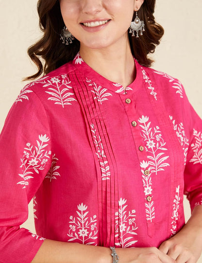 Myx Women's Cotton Printed A-line Short Kurti