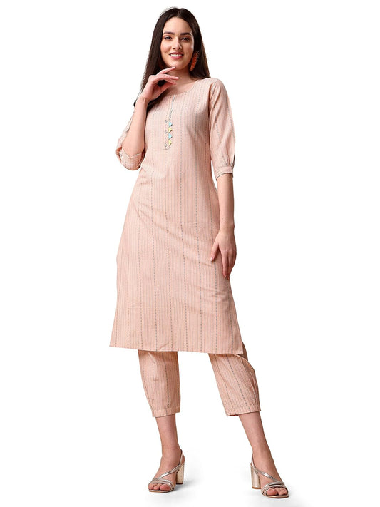 EthnicJunction Women's Cotton Woven Striped Summe