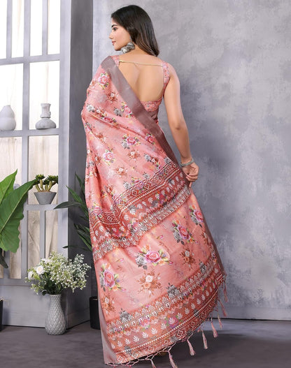 Print Art Silk Cotton Saree t Ethnic Wear for Festive